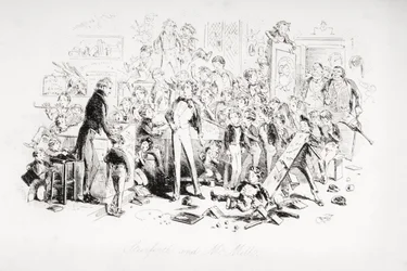 Steerforth y el Sr. Mell, ilustración de 